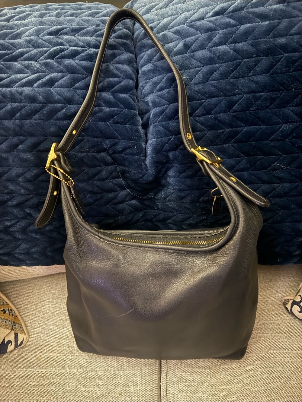 Vintage Coach Black Leather Legacy Hobo Shoulder Bag 9058 - Picture 2 of 5